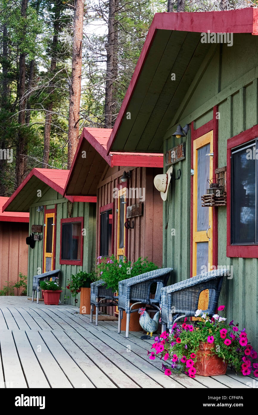 Cabins at Moondance Resort, 100 Mile House, British Columbia, Canada Stock Photo Alamy