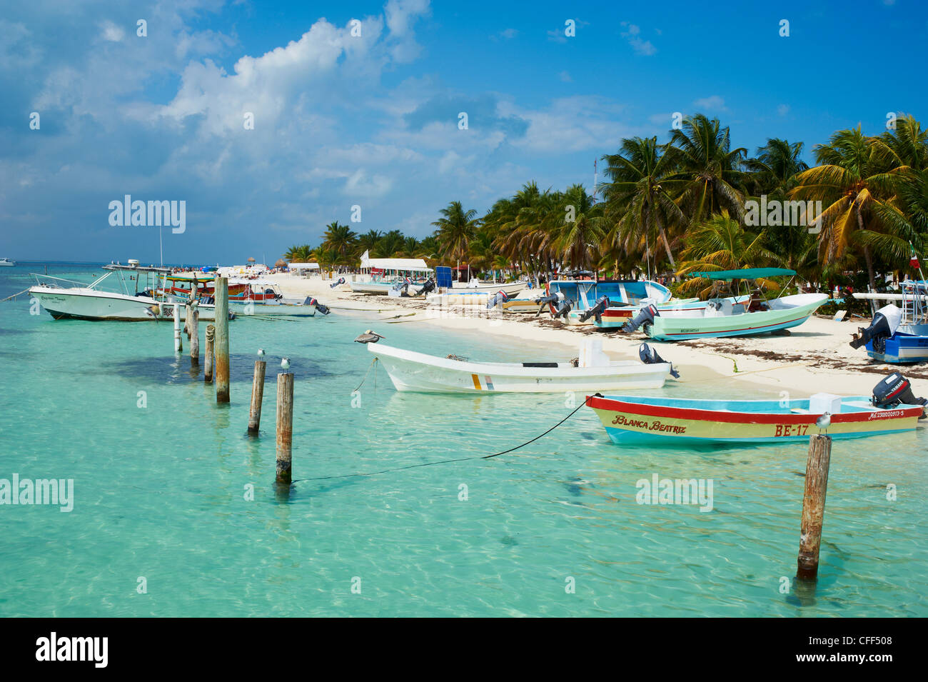 Playa Norte beach, Isla Mujeres Island, Riviera Maya, Quintana Roo state, Mexico, Stock Photo