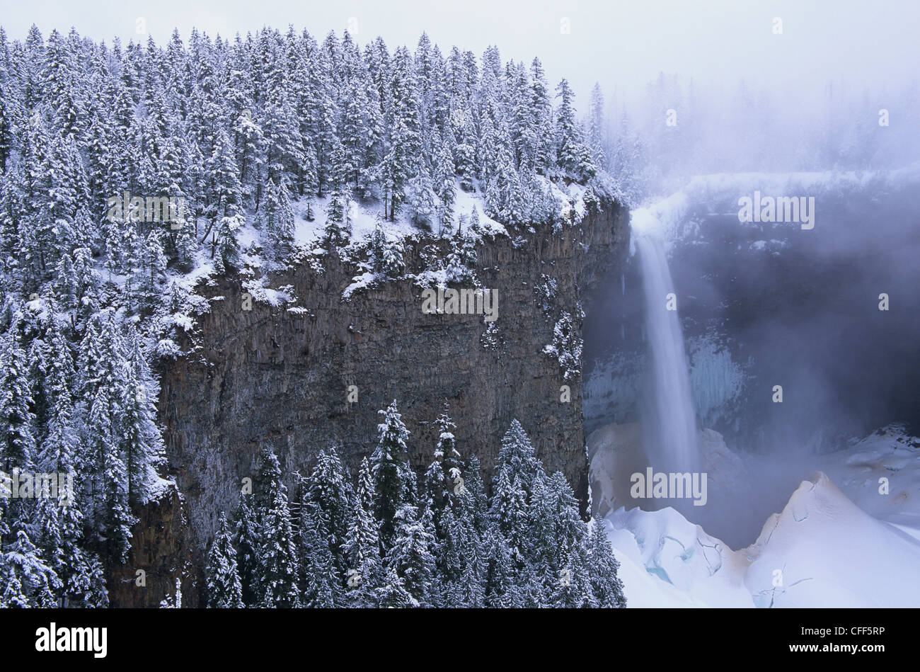Helmcken Falls 141-metres high winter Canada&rsquo;s Stock Photo - Alamy