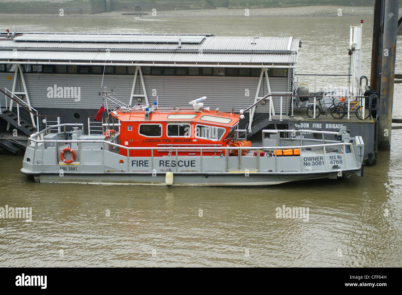Thames Fire Rescue Boat Stock Photo