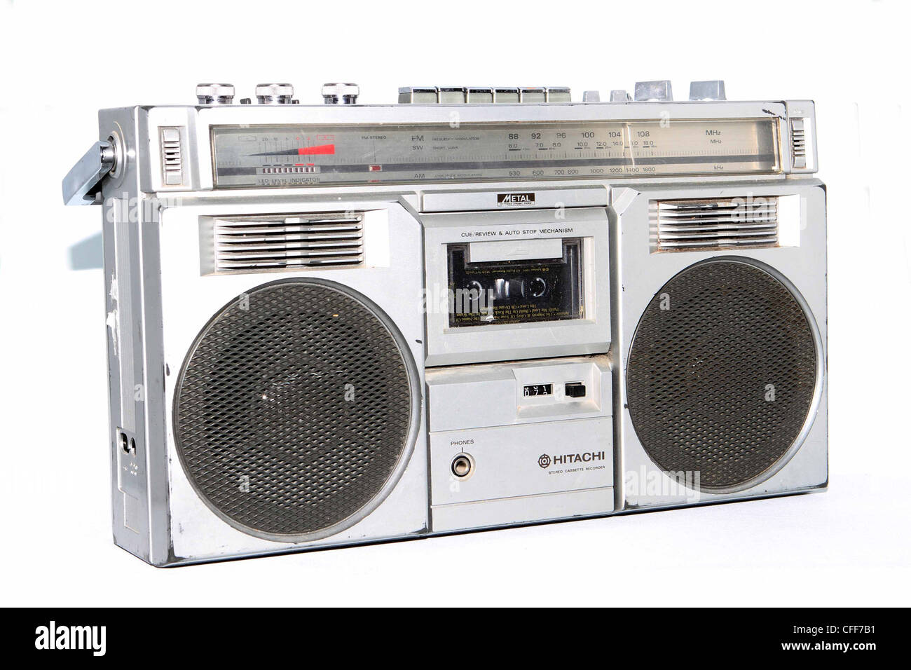 Tape recorder and radio combination.  Getto blaster Stock Photo