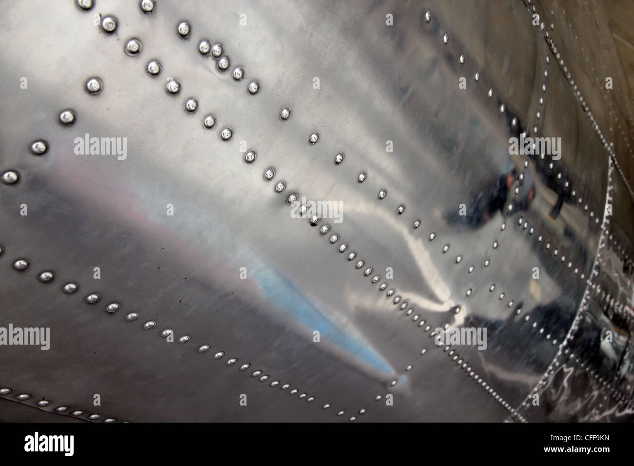 rivets in sheet aluminium body of world war two aircraft B24 Liberator