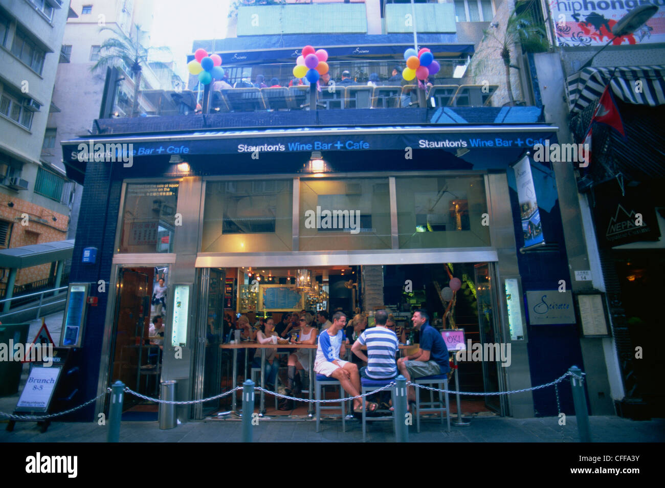 China, Hong Kong, Central, Restaurant and Bar in Soho Area Stock Photo