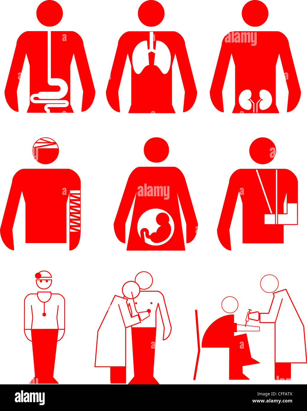 A set of vector icons of hospital objects Stock Photo - Alamy