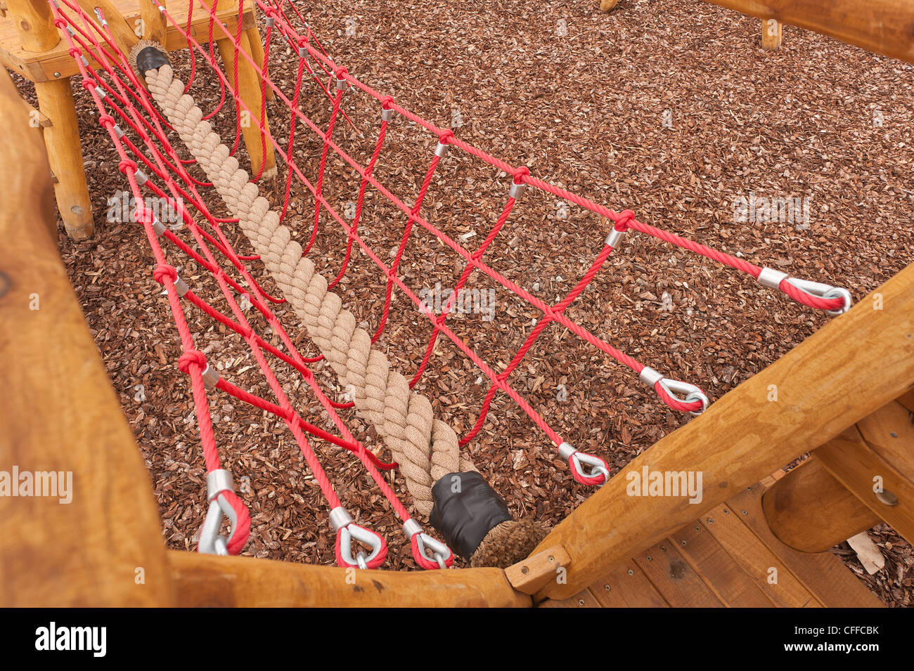New strong safe secure rope bridge in ROSPA approved playground
