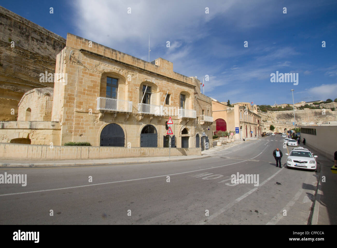 Street in La Valletta with building, Malta Stock Photo