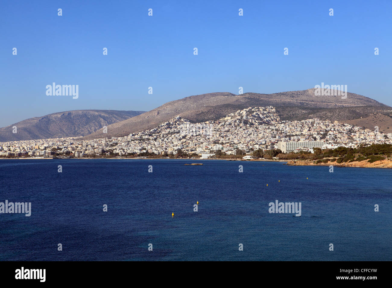 europe greece athens a view of cavouri and voula from across the bay Stock Photo