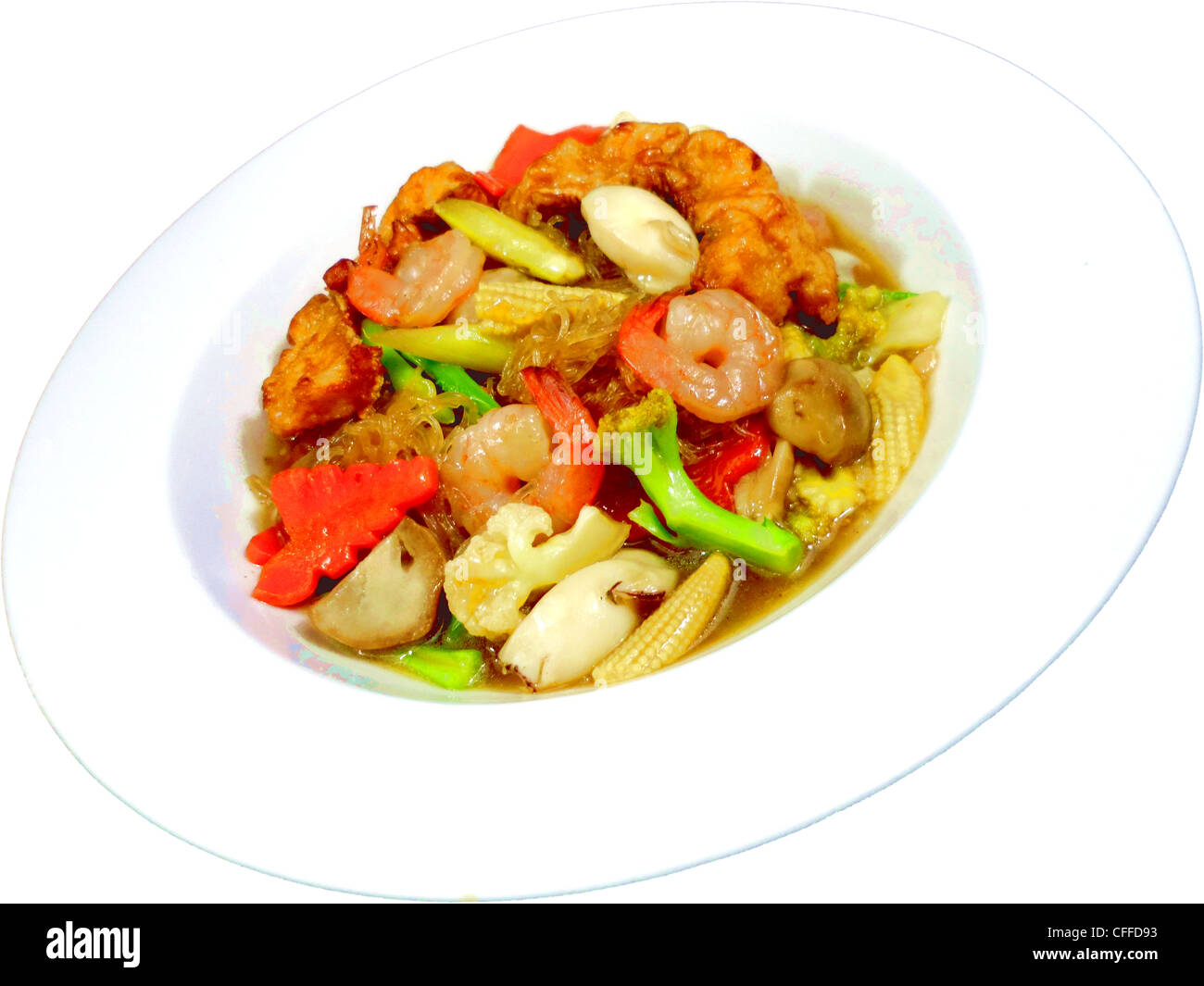 Lard Nar (Thai Rice Noodle with Gravy Sauce Stock Photo Alamy