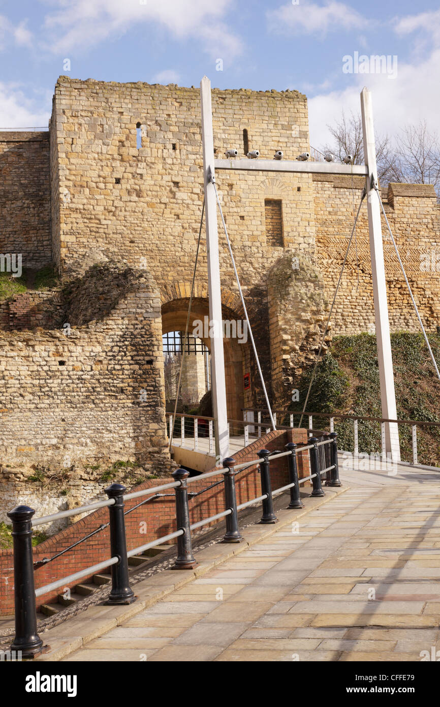 Lincoln Castle, rear entrance, Lincoln, Lincolnshire, England, UK Stock Photo