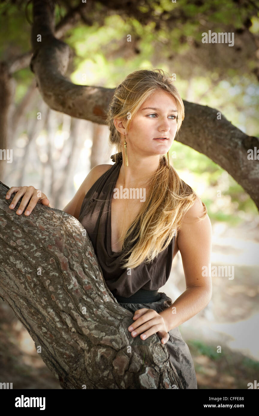 Attractive And Sexy Woman Outdoor Portrait Stock Photo, Picture