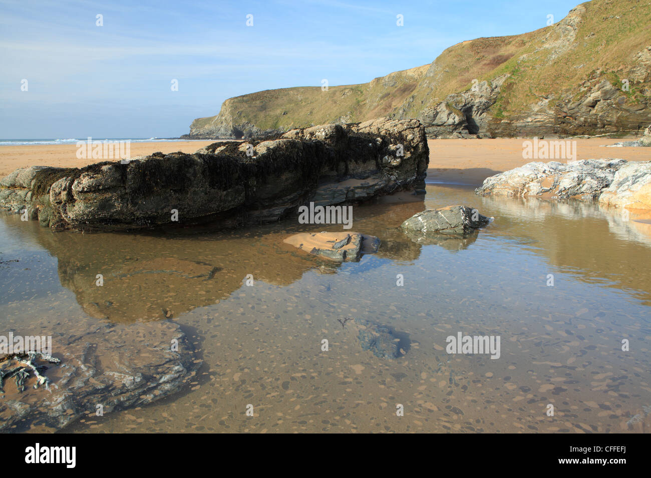 Watergate Bay, near Newquay, North Cornwall, England, UK Stock Photo