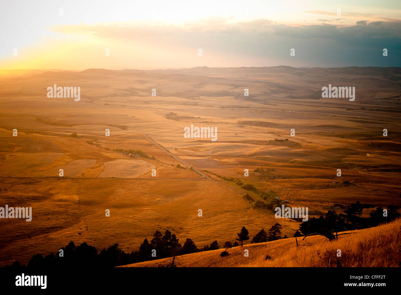 Fall Montana sunset. Stock Photo