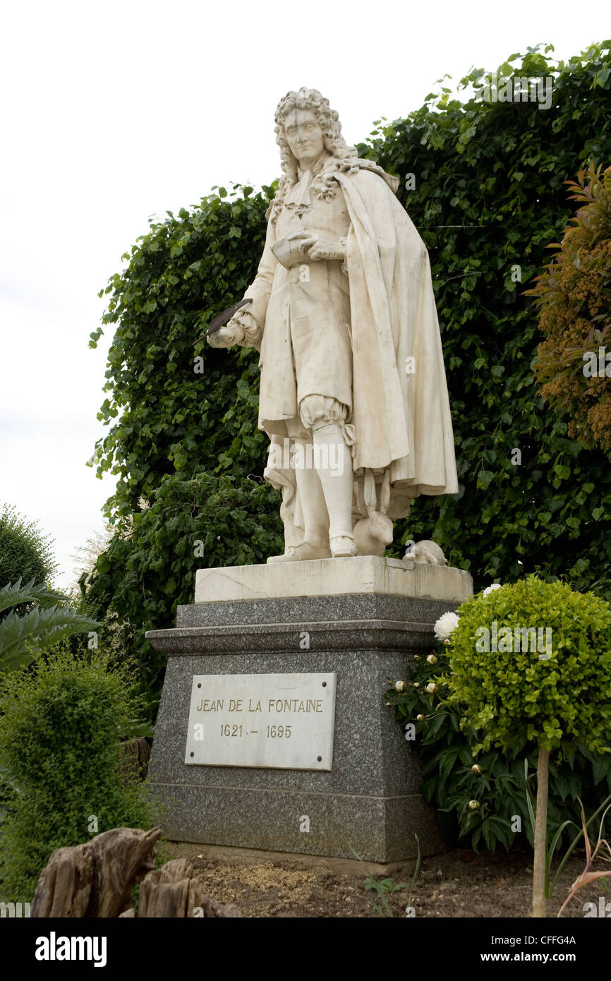 Statue of Jean de la Fontaine in Chateau Thierry,France Stock Photo