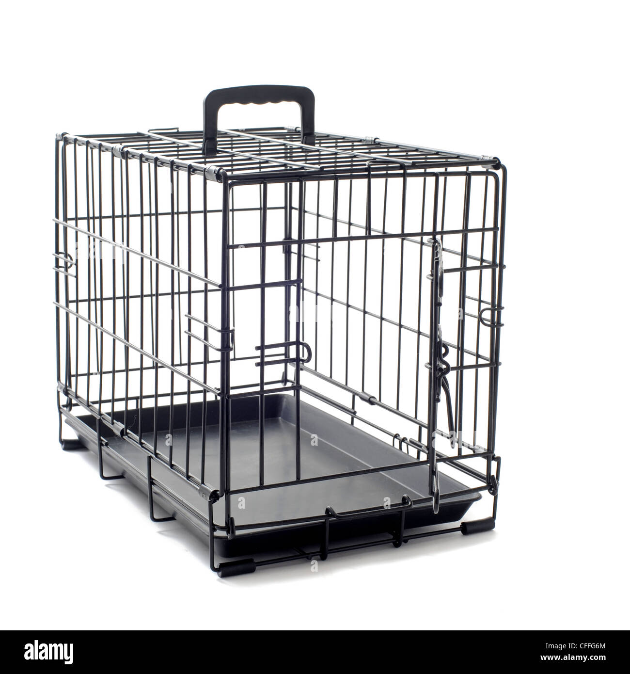 open pet carrier isolated on a white background Stock Photo Alamy
