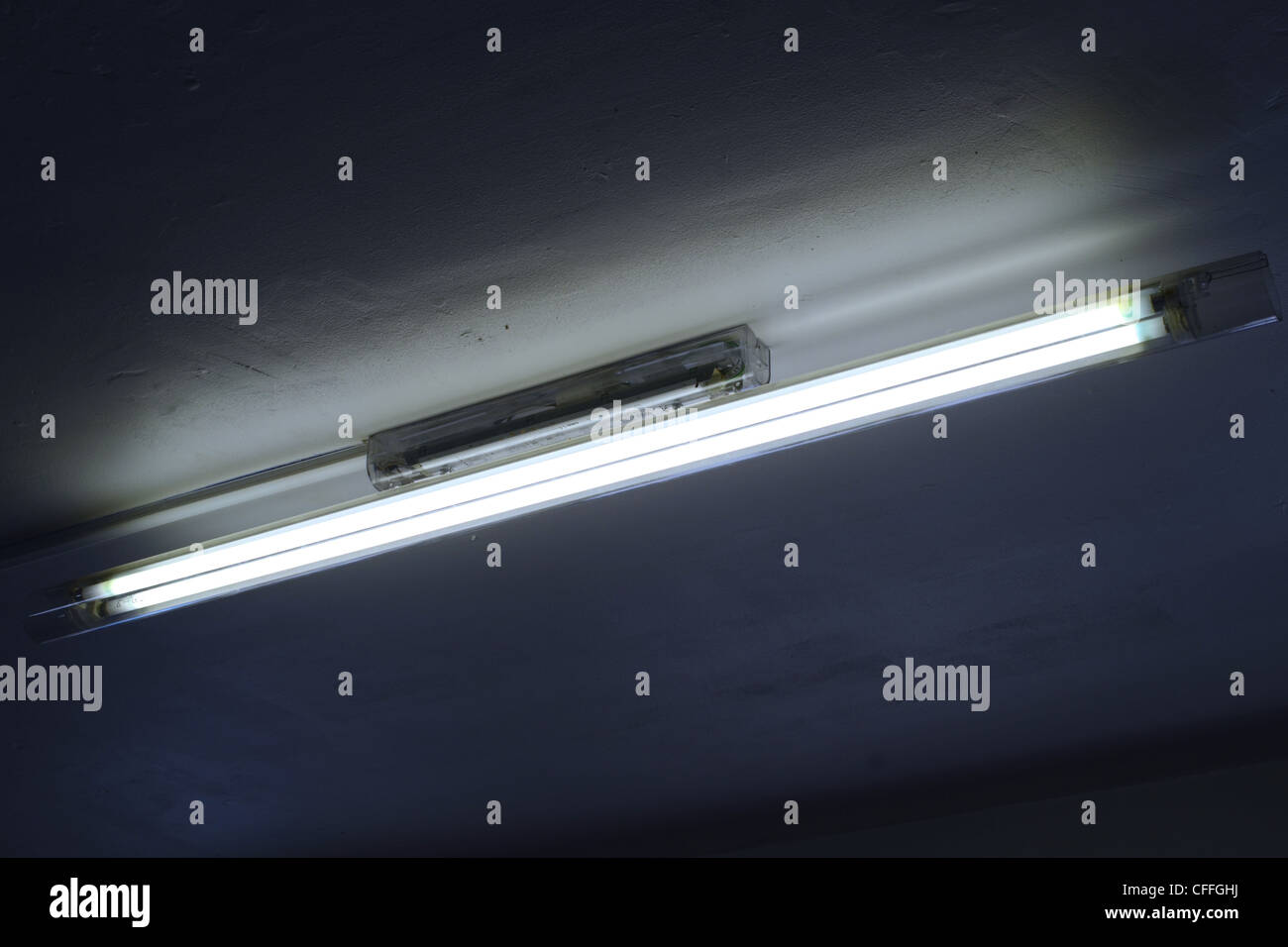 Contemporary Fluorescent Light Fixture Mounted On High Gloss Painted Contemporary Fluorescent Light Fixture Mounted On High Gloss Painted Ceilings