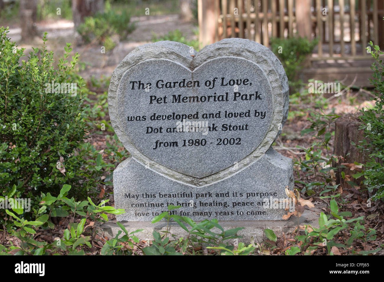 The Garden of Love pet memorial park and cemetery in Micanopy, Florida Stock Photo Alamy