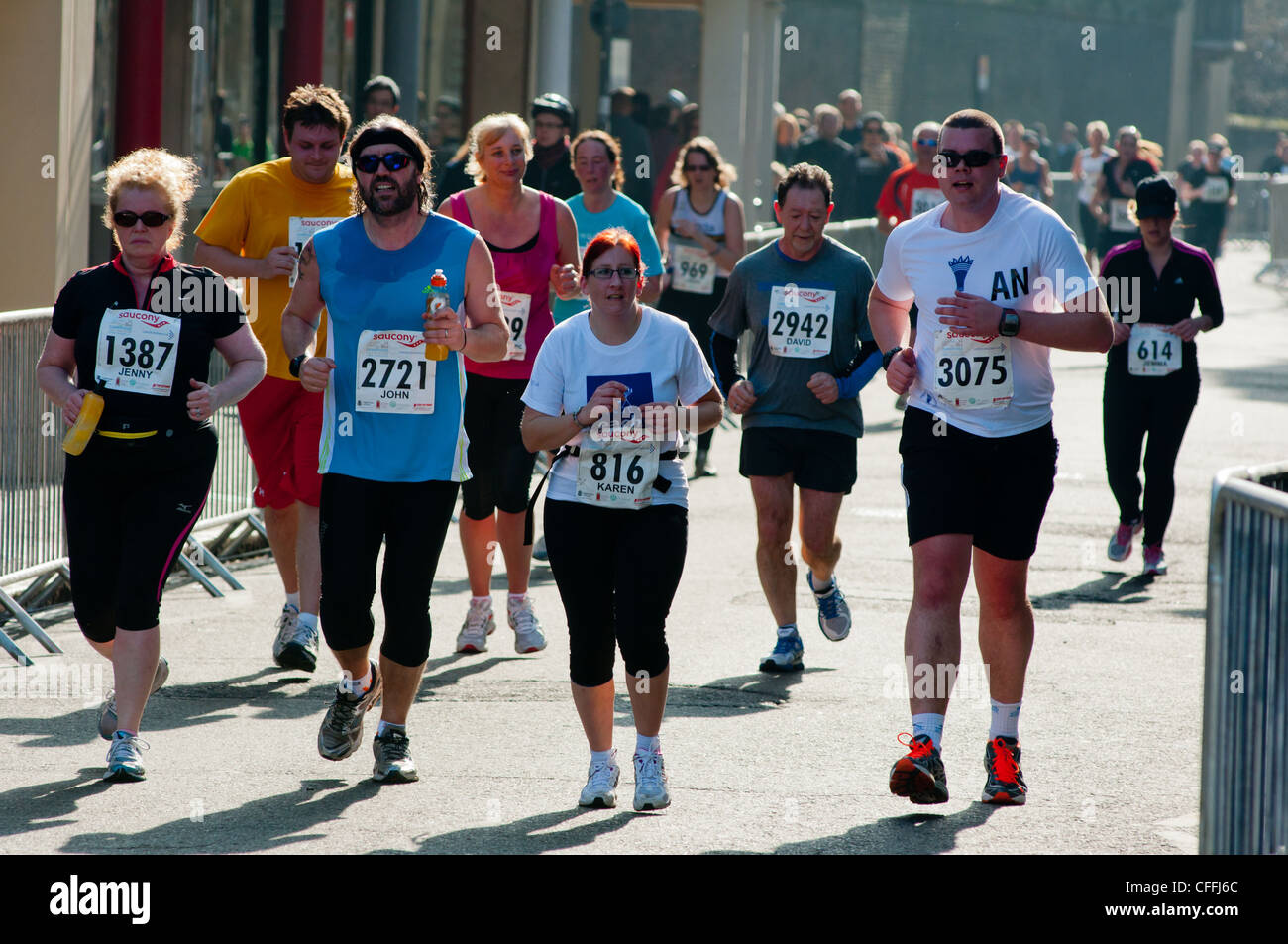 Fun runners at the Cambridge half Marathon. Cambridge, England Stock