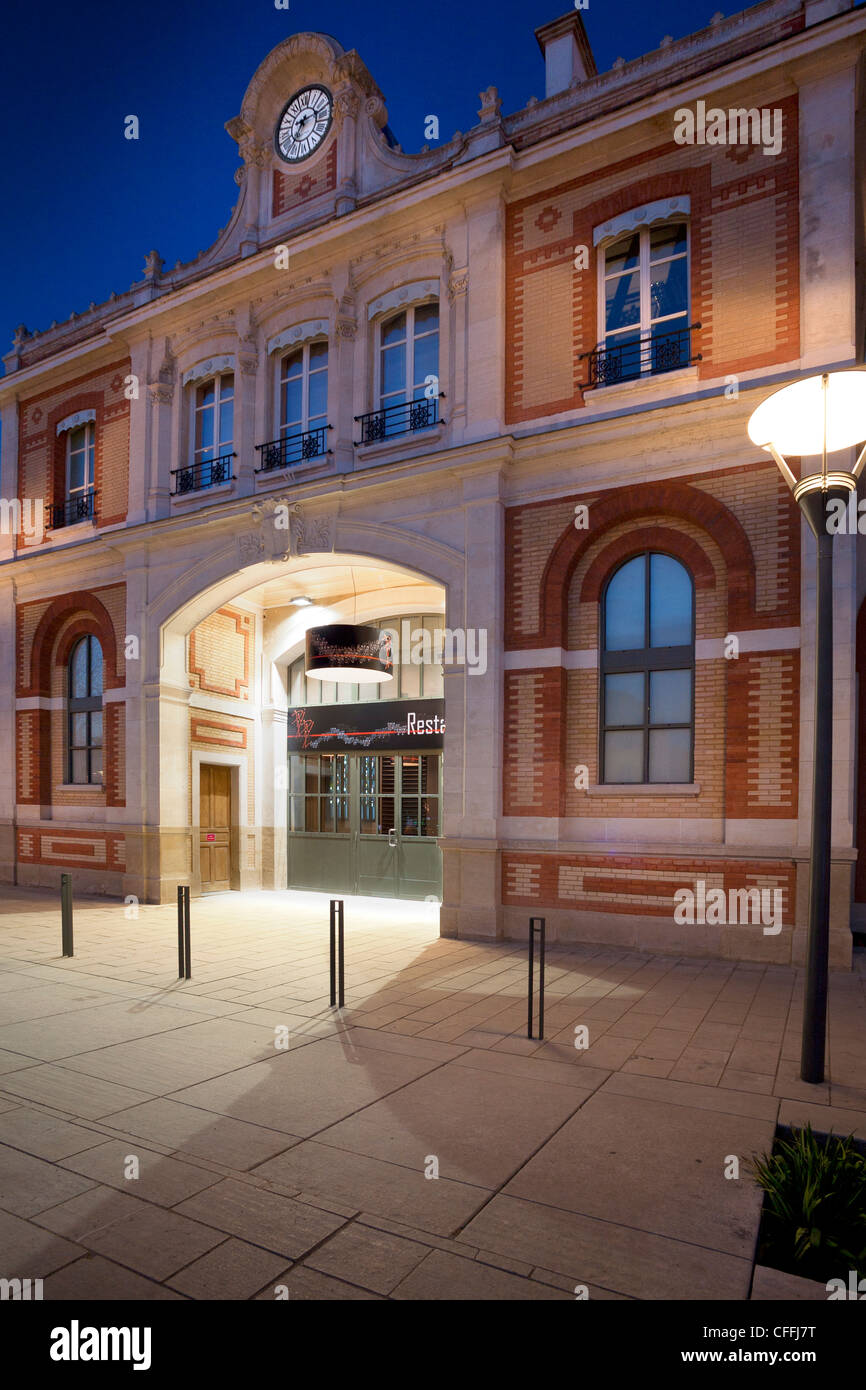 The Vichy railway station, renovated in 2009, which accommodates the restaurant of the French Chef Pierre-Yves Lorgeoux. Stock Photo
