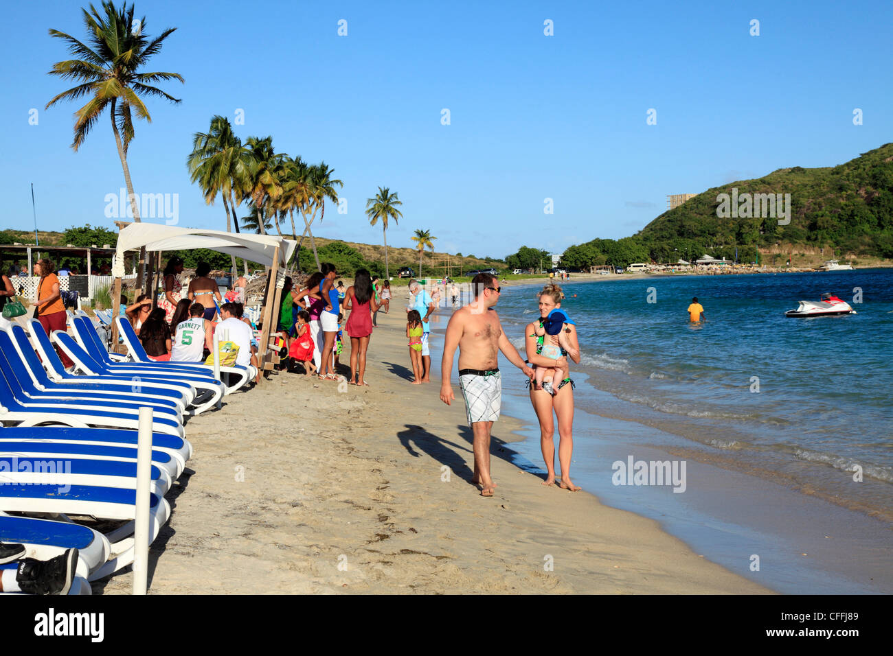 Cockleshell beach in St. Kitts Stock Photo