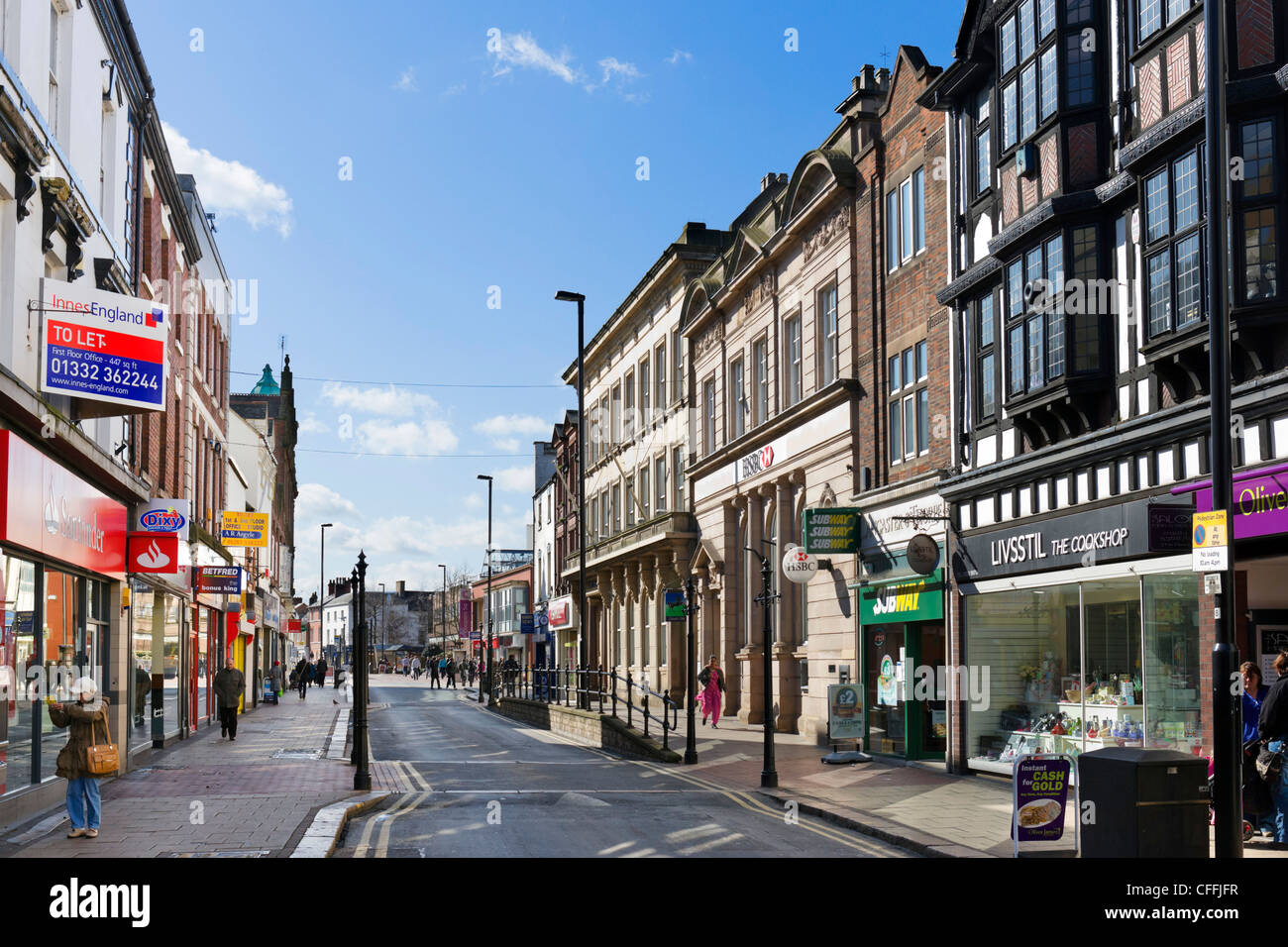 Shops on the High Street in Burton-upon-Trent, Staffordshire Stock Photo -  Alamy