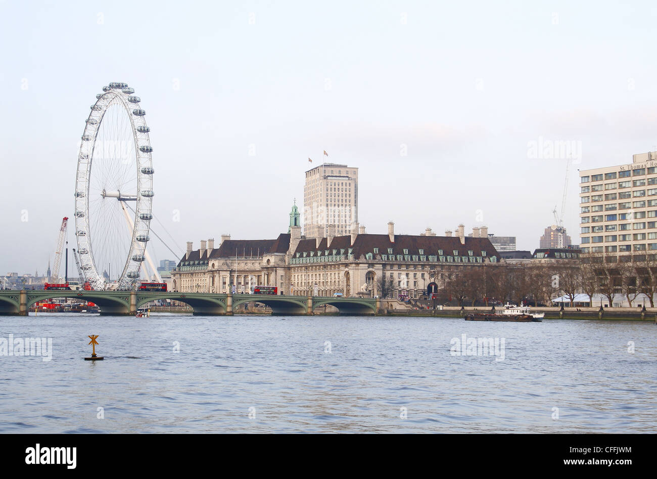 The london eye county hall hi-res stock photography and images - Alamy