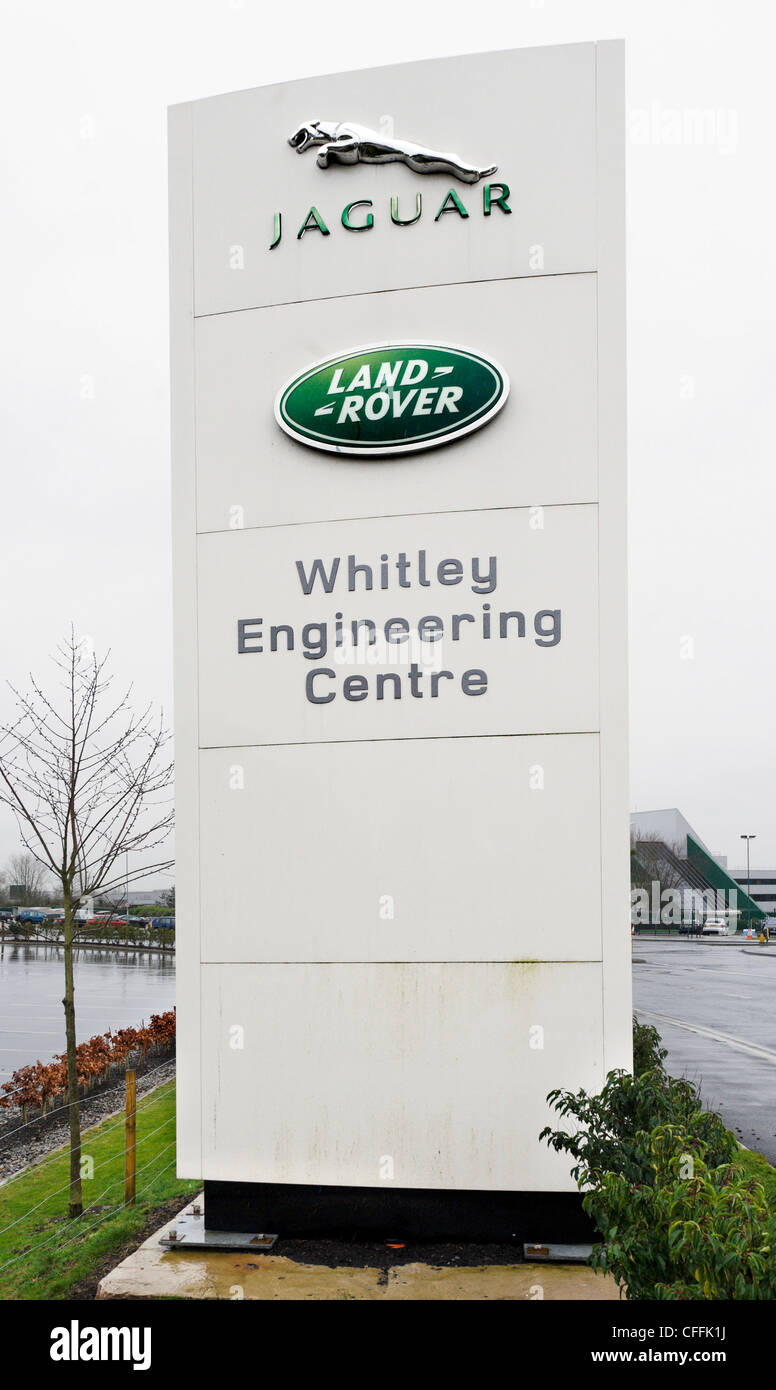 Entrance to the Jaguar Land Rover Engineering Centre and Jaguar Headquarters, Whitley, Coventry, West Midlands, England, UK Stock Photo