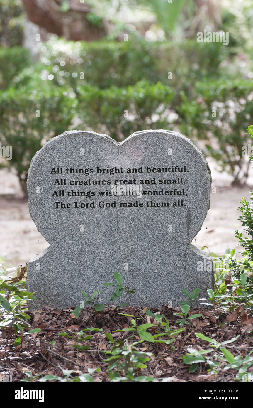 The Garden of Love pet memorial park and cemetery in Micanopy, Florida