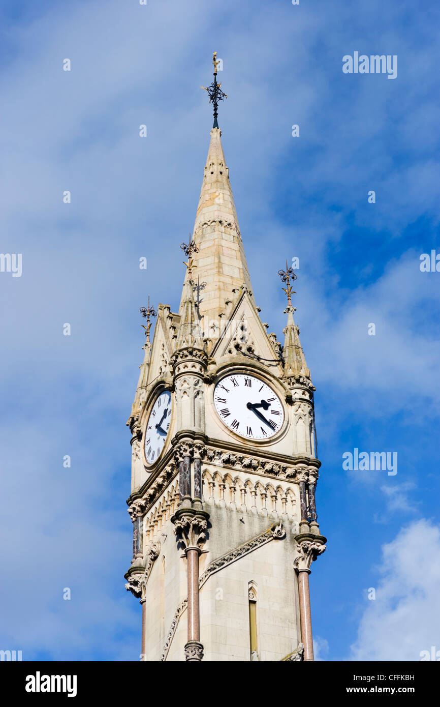 Victorian clocktower in the city centre, Haymarket, Leicester, Leicestershire, England, UK Stock Photo