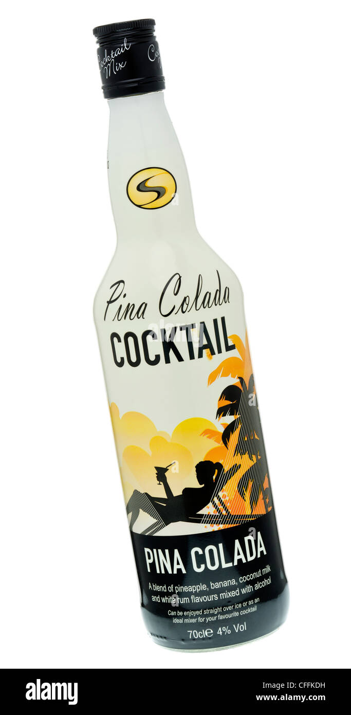 Bottle of Pina Colada Cocktail. Stock Photo