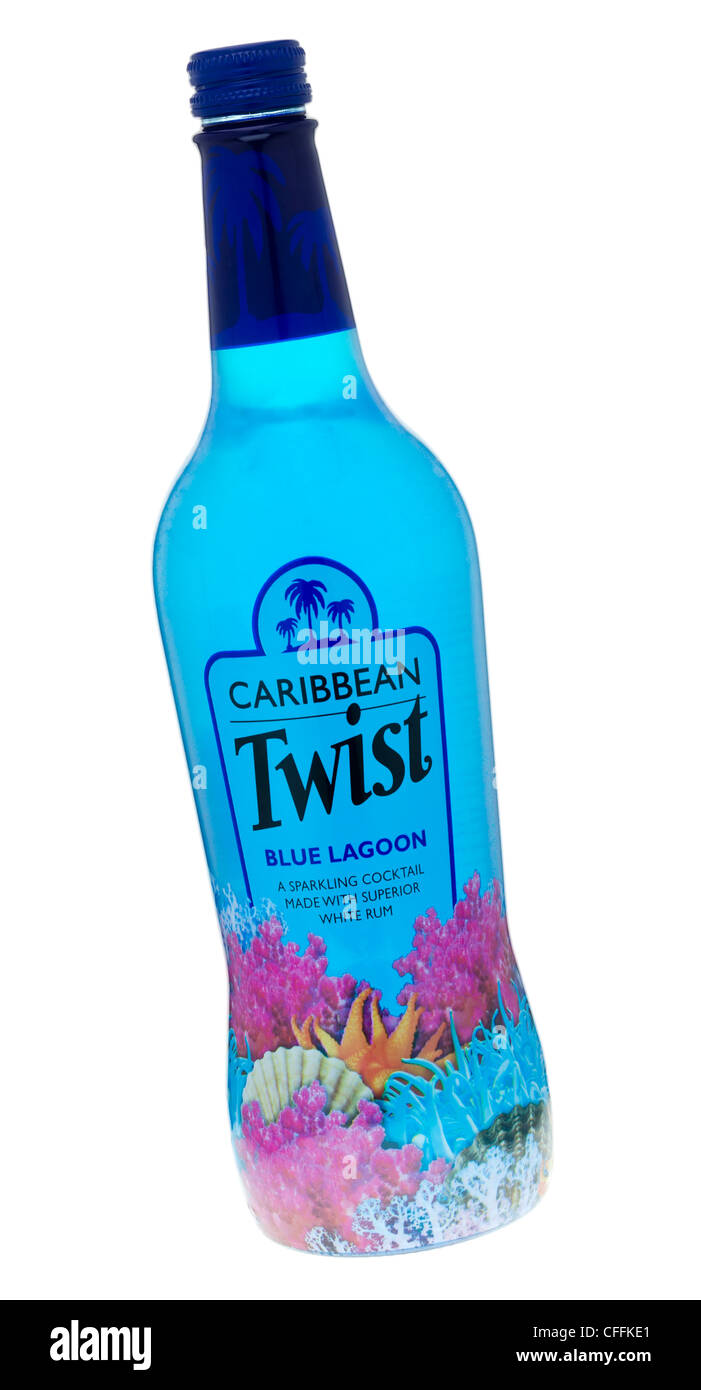 Bottle of Caribbean Twist Blue Lagoon Cocktail Stock Photo - Alamy