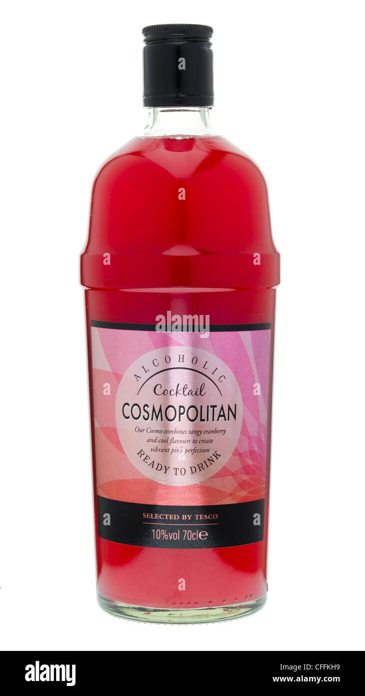 Bottle of Cosmopolitan Cocktail. Stock Photo
