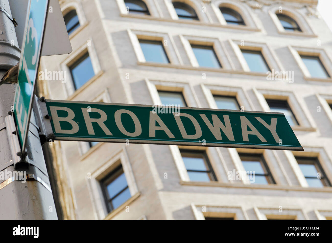 Broadway Road Sign, New York City Stock Photo