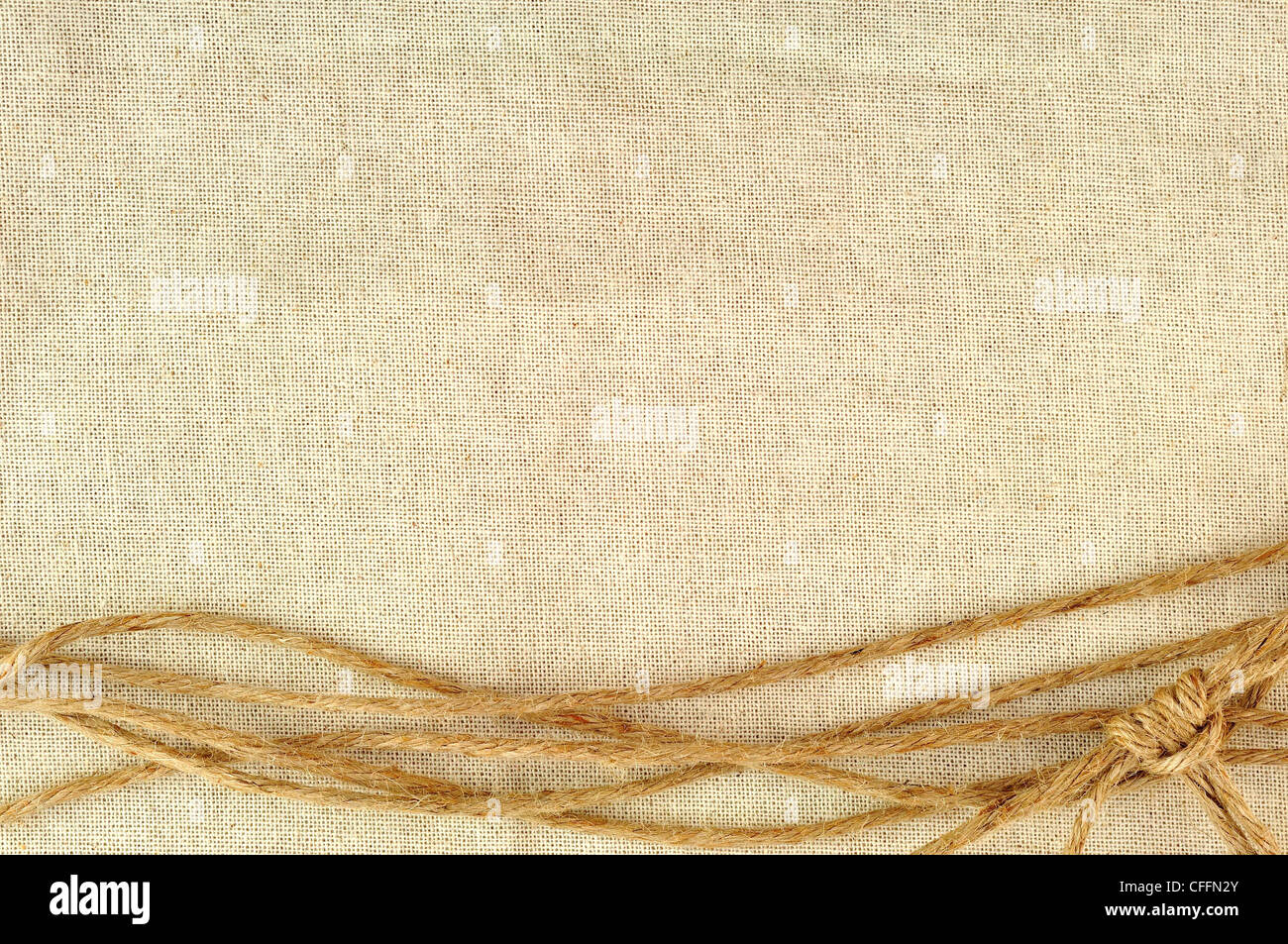 frame made of ropes with a canvas of burlap Stock Photo - Alamy