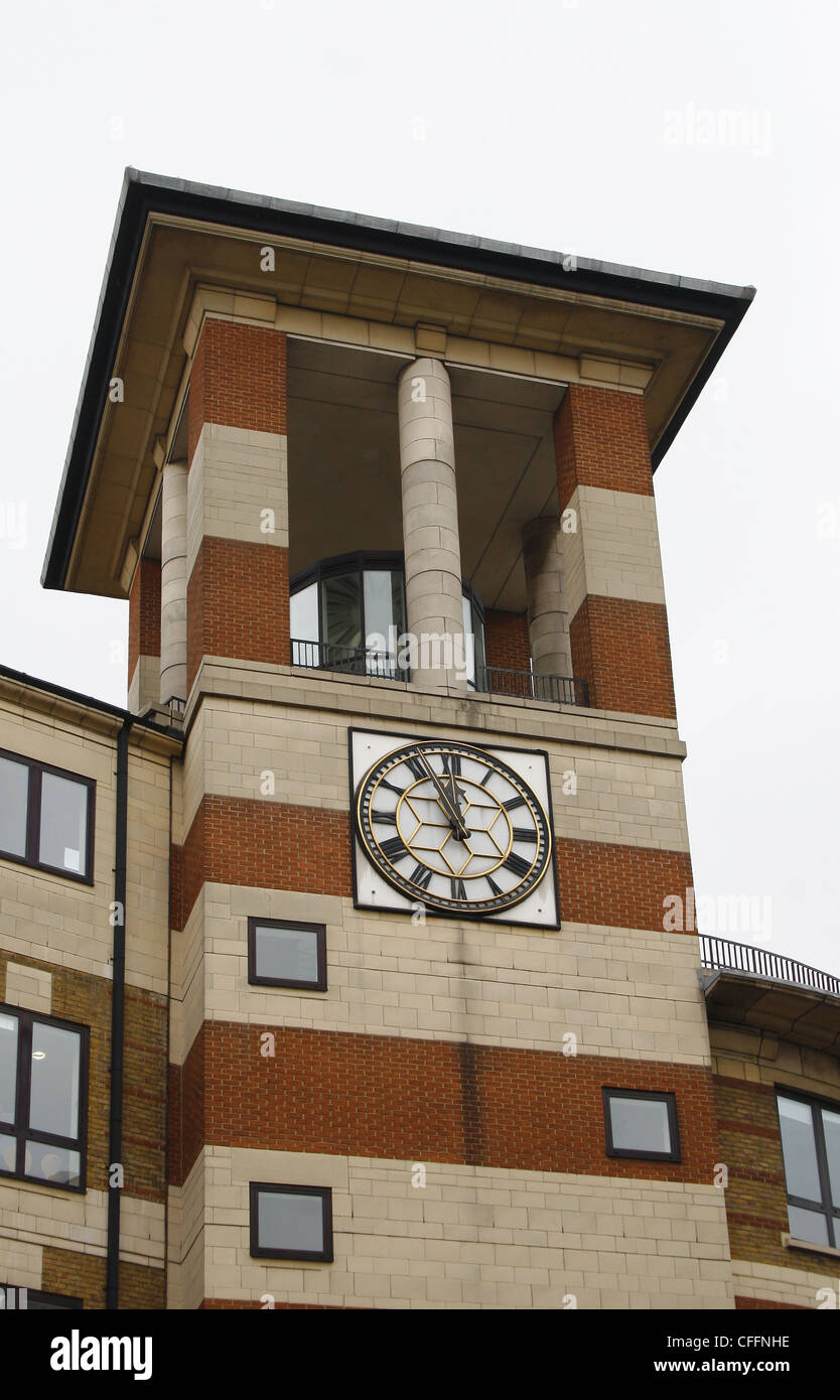 Clock tower of Angel Square, Upper Street, Islington, London, England, UK Stock Photo