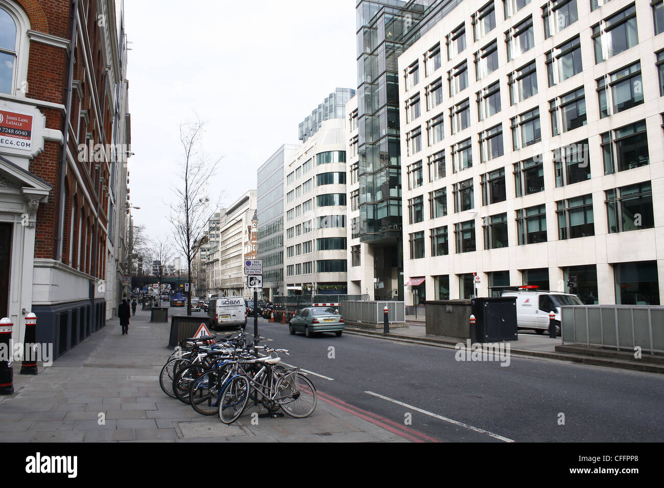 View down Farringdon Street London England UK EC4 Stock Photo