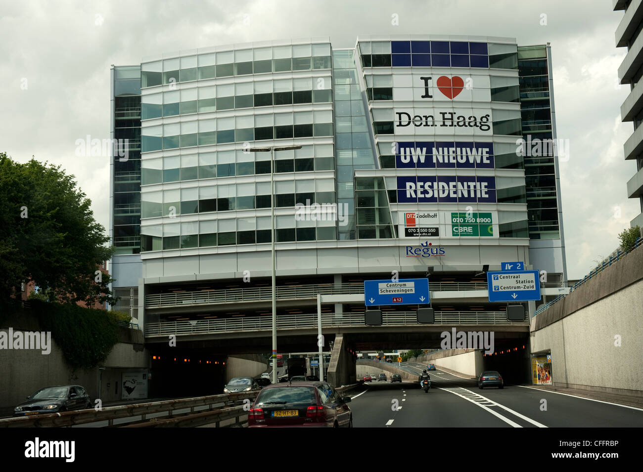 Apartments built over road bridge The Hague Holland Netherlands Europe EU Stock Photo Alamy