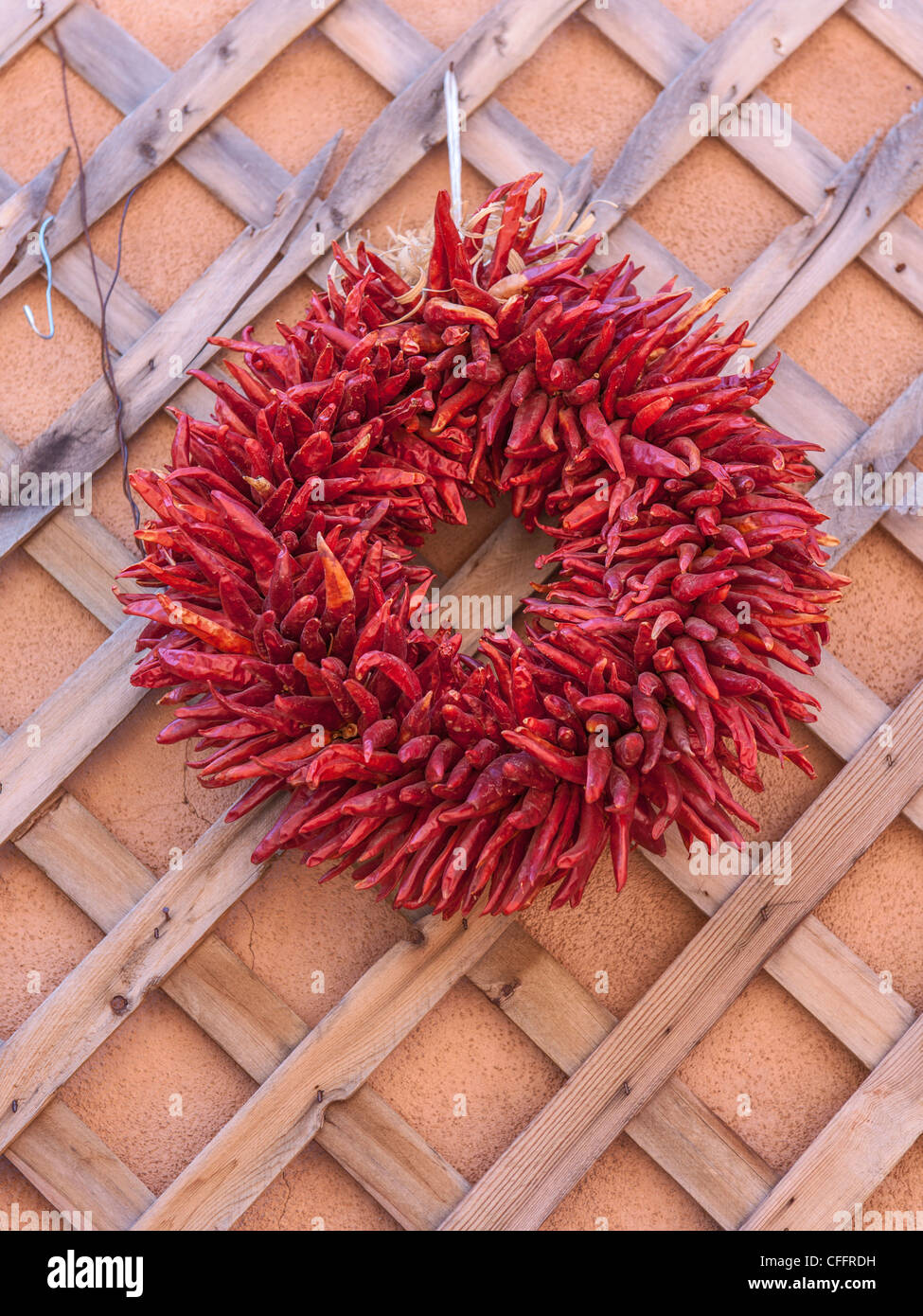 Santa Fe Chilli wreath Stock Photo