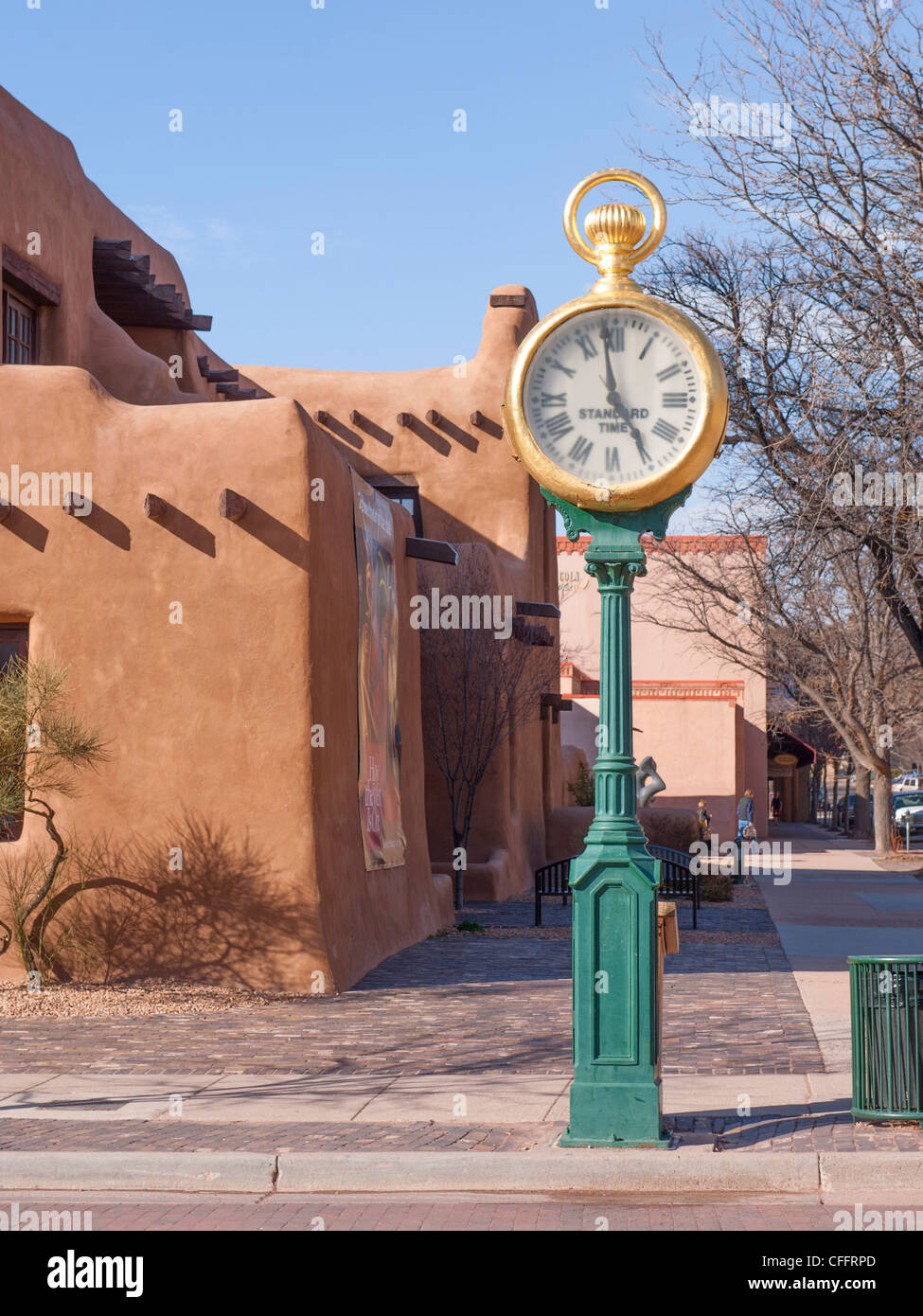 Spitz clock, Santa Fe Plaza Stock Photo