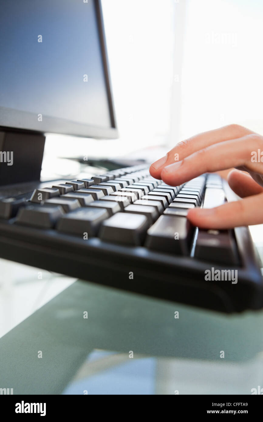 Man hands close up typing hi-res stock photography and images - Alamy