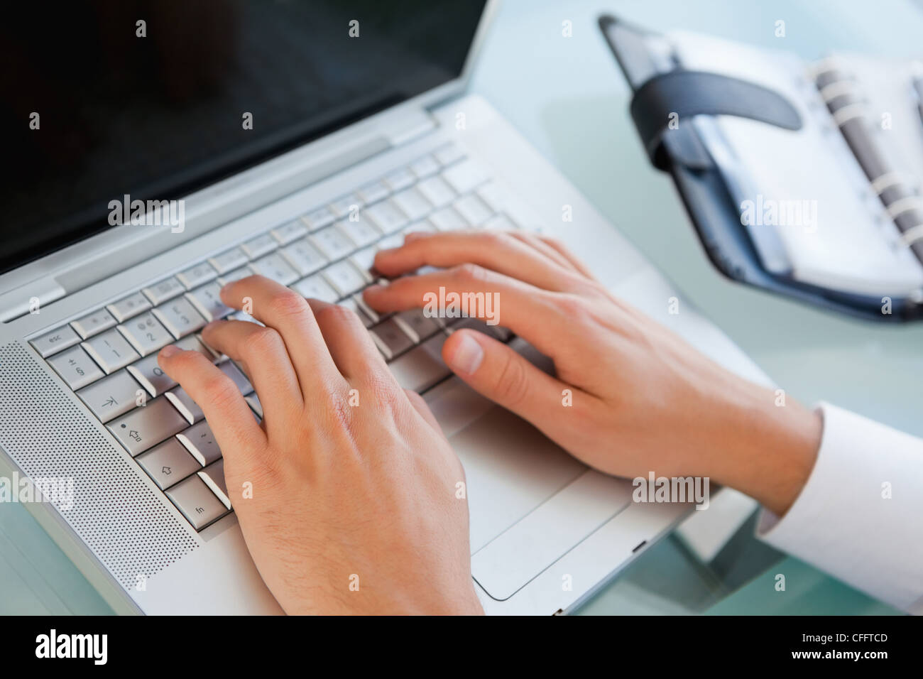 Close up businessman tapping hi-res stock photography and images - Alamy
