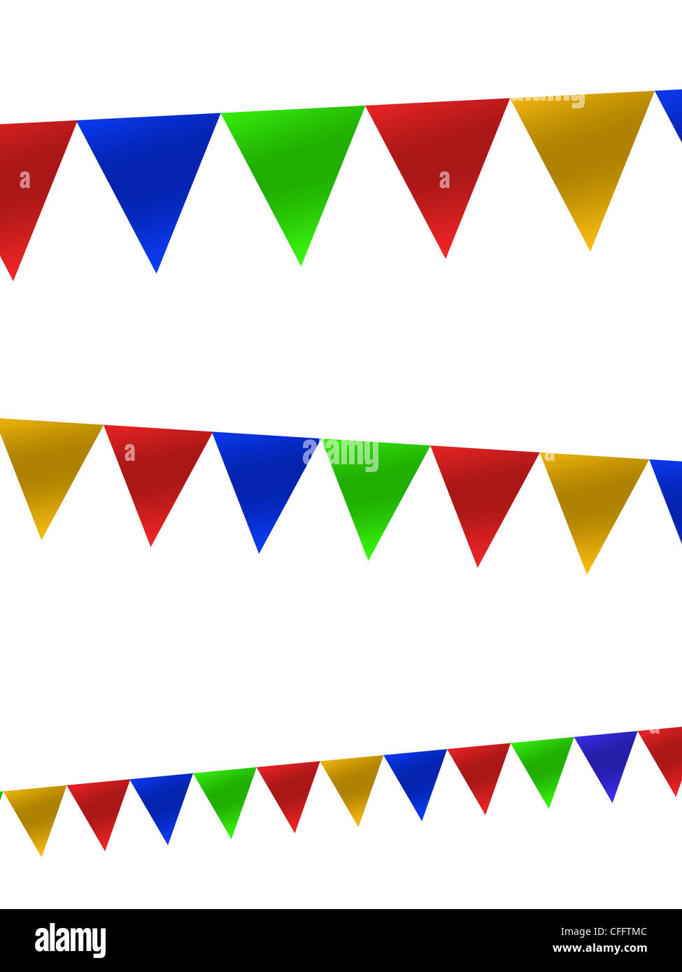 Bunting flags isolated against a white background Stock Photo - Alamy