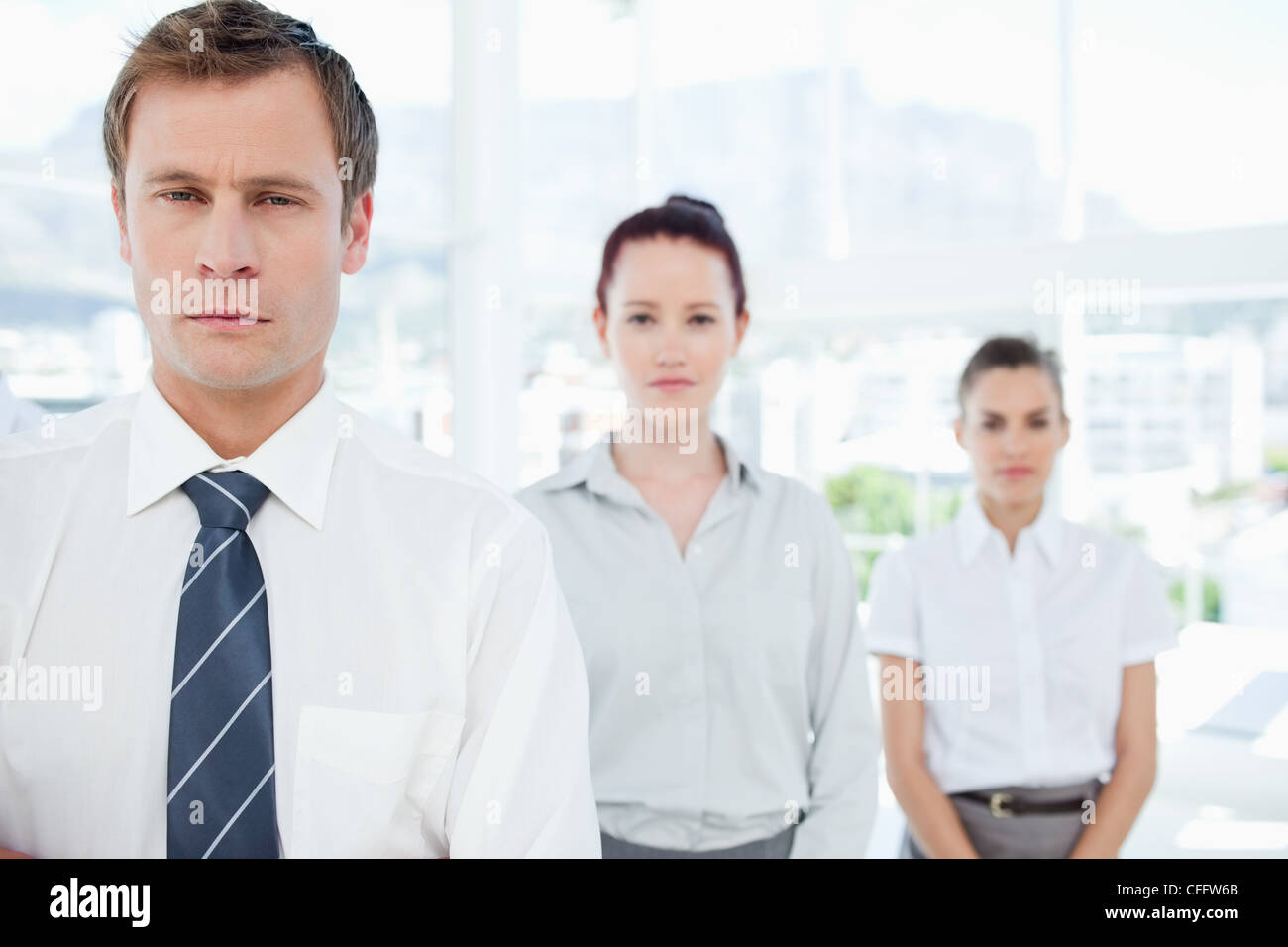 Salesteam standing in a line Stock Photo