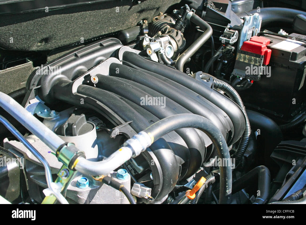 New car powerful engine. Stock Photo