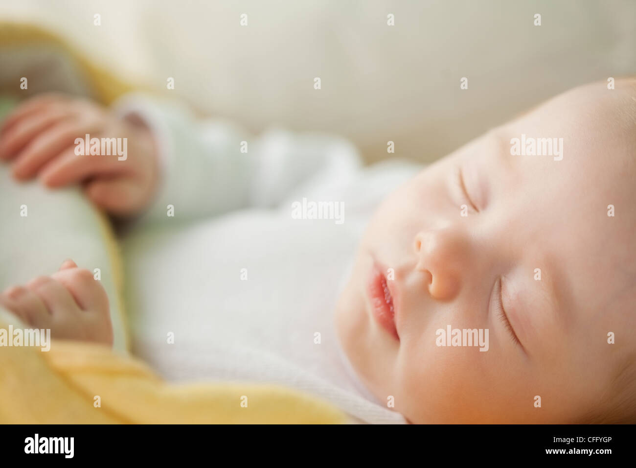Close up of sleeping baby Stock Photo