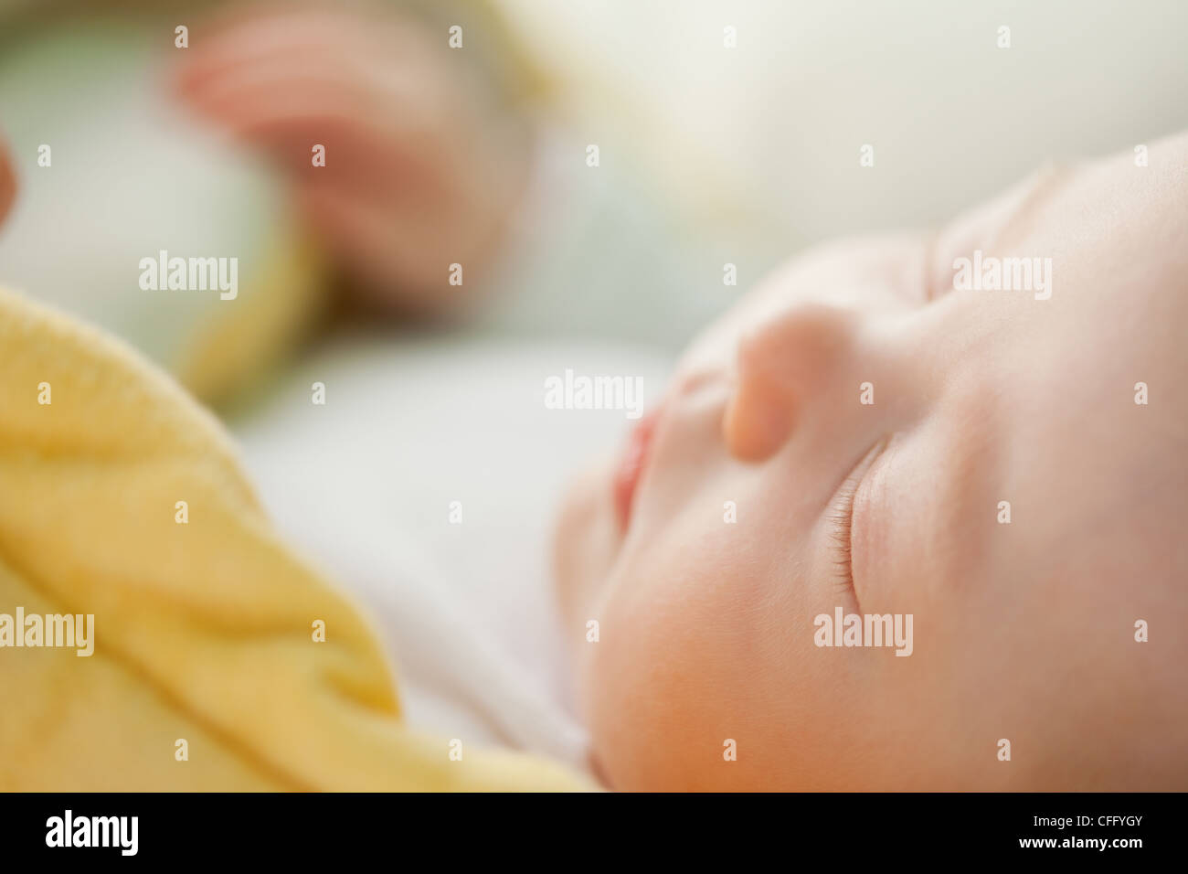 Close up of baby taking a rest Stock Photo