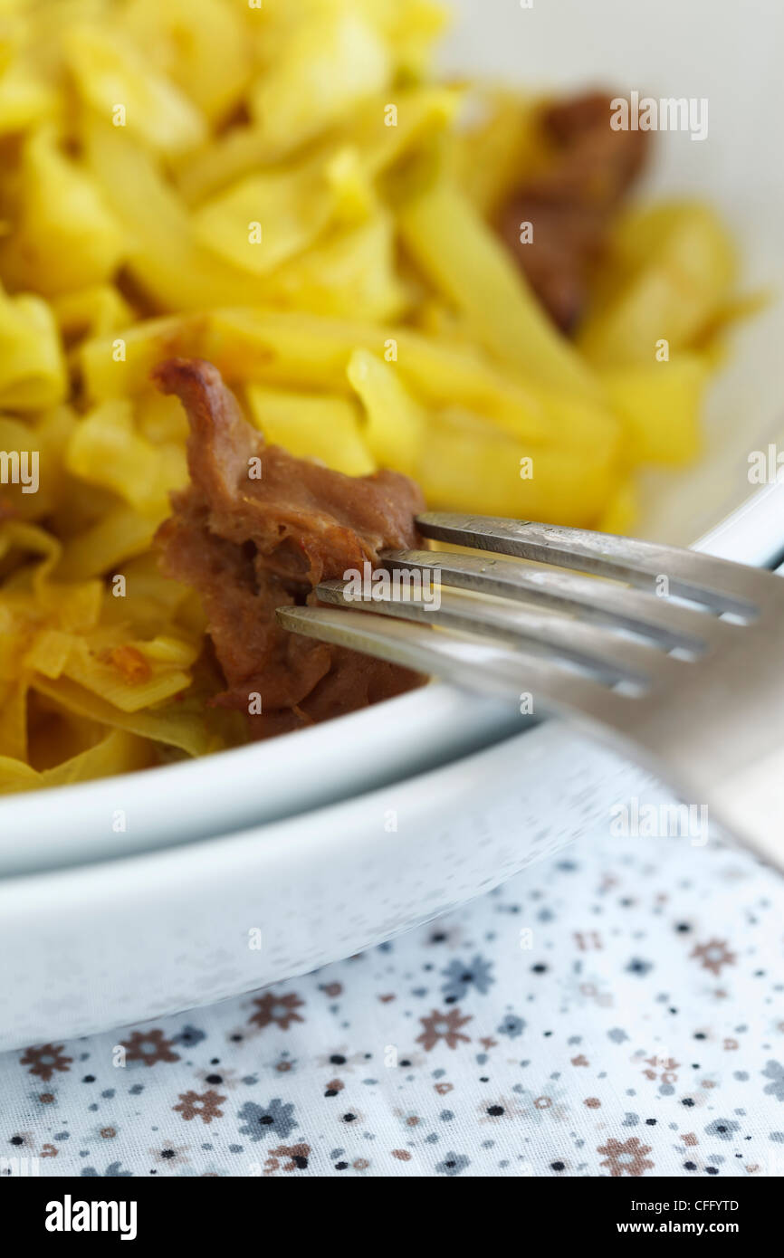 Vegetarian dish with seitan, cabbage and cashew nuts Stock Photo Alamy