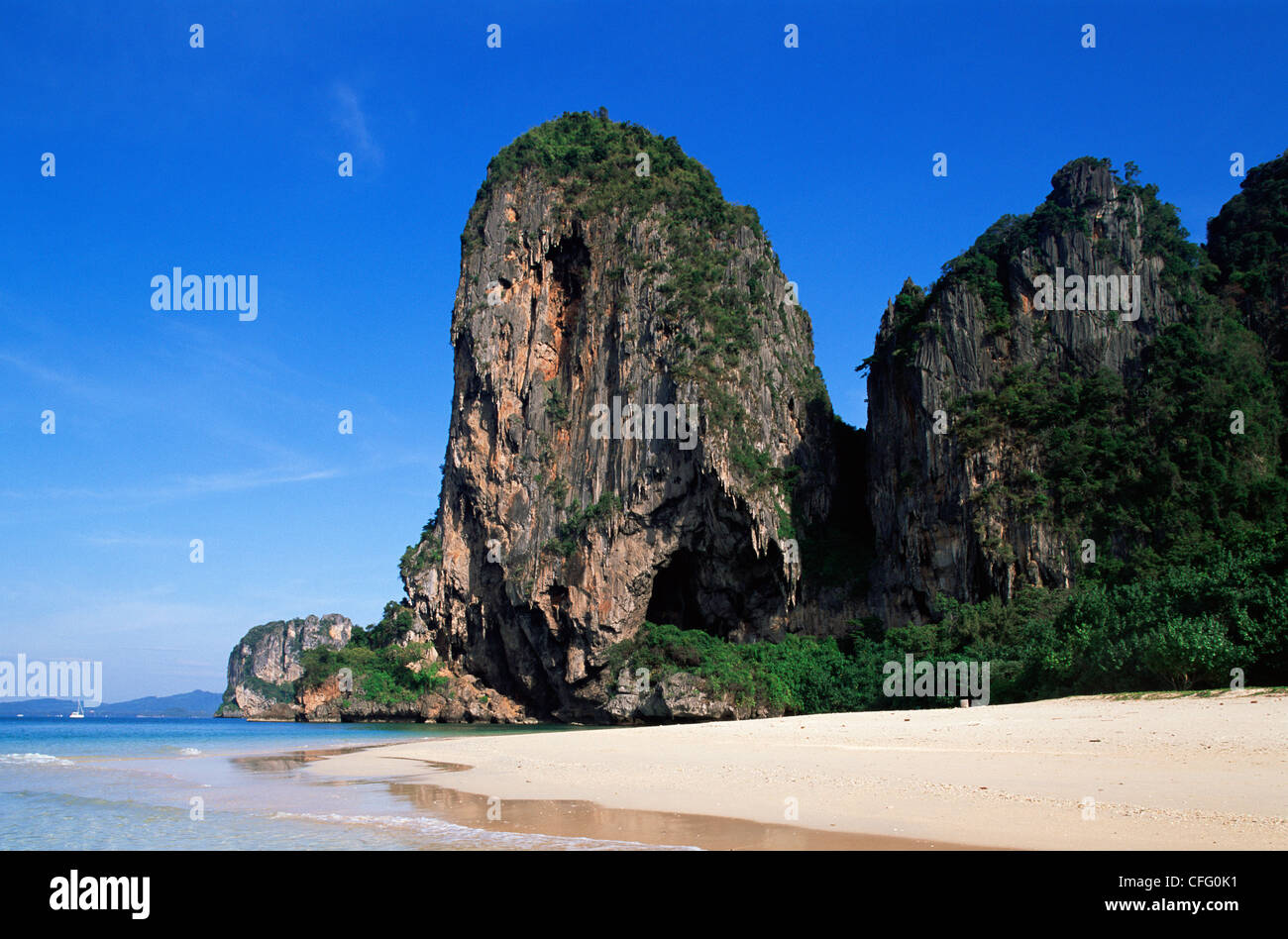 Thailand, Phi Phi National Park, Krabi, Phranang Cave Beach Stock Photo
