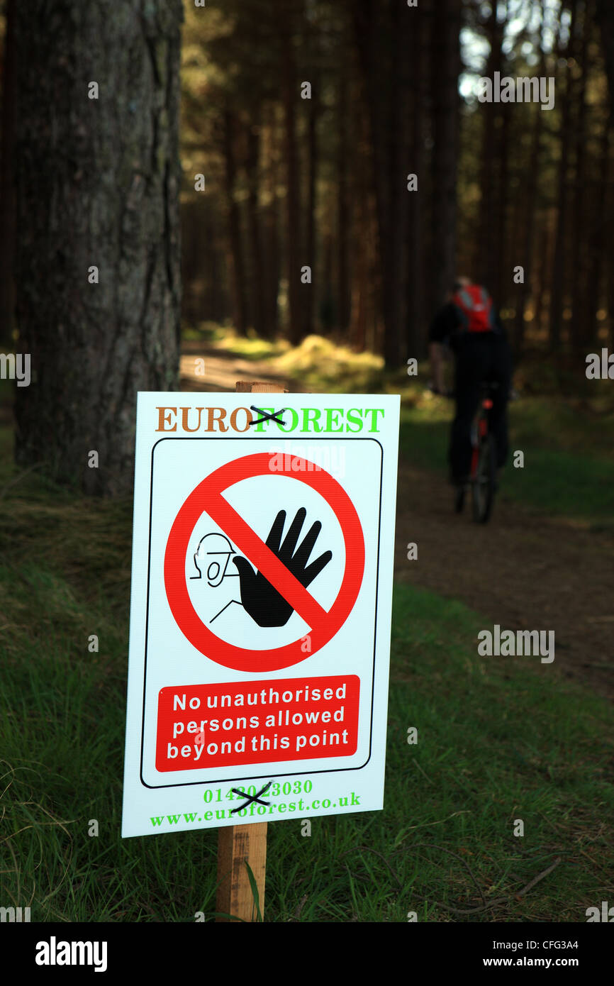 No unauthorised person allowed beyond this point warning sign with ...