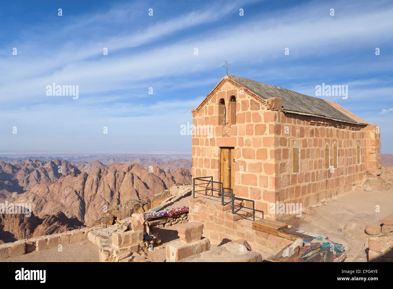 The chapel of the holy trinity on top of Mount Sinai in Egypt Stock Photo