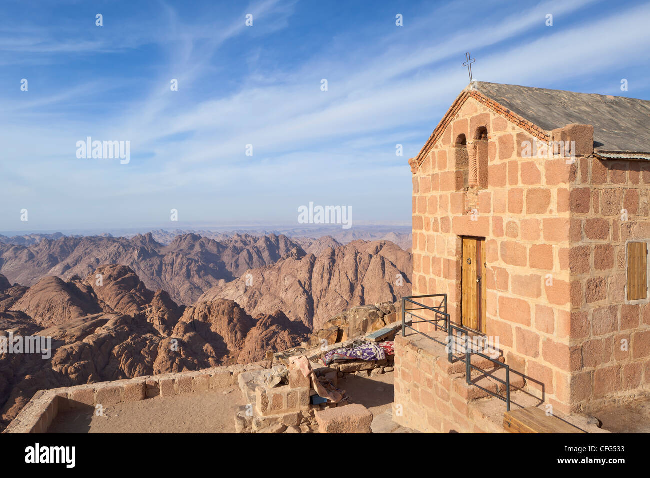 The chapel of the holy trinity on top of Mount Sinai in Egypt Stock Photo